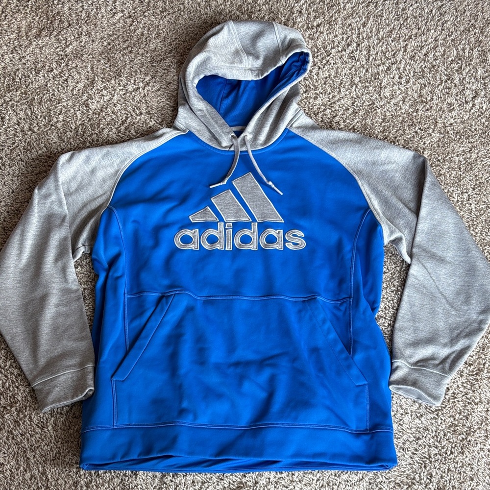 Adidas Blue & Gray Climawarm Hoodie!